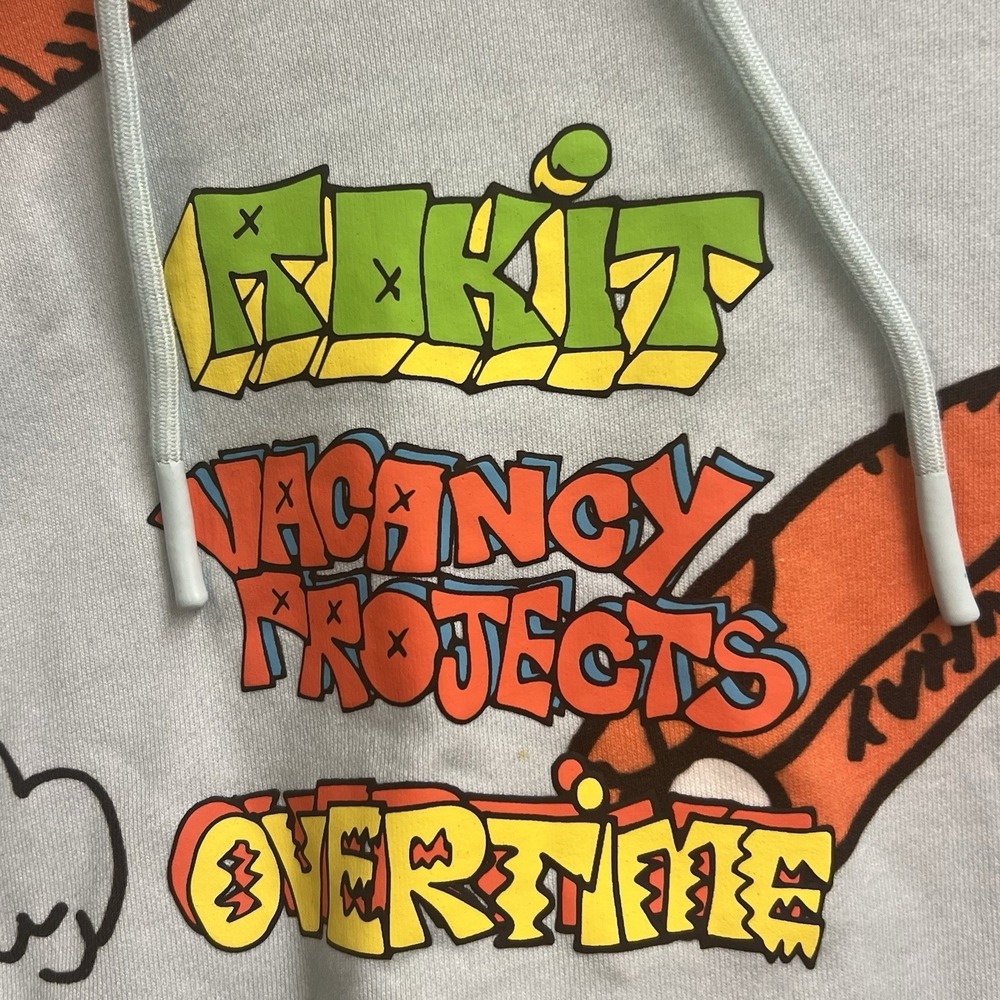 Rokit Overtime Split Vacancy Projects Hoodie Pullover Size Large Unisex - Picture 5 of 11